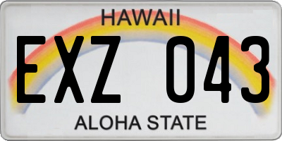 HI license plate EXZ043