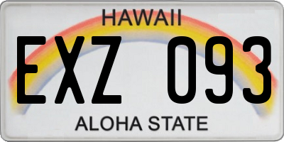 HI license plate EXZ093