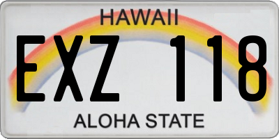HI license plate EXZ118