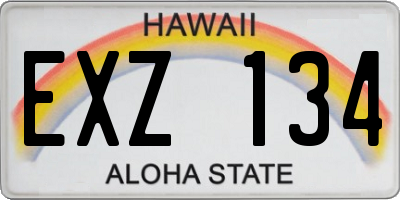 HI license plate EXZ134