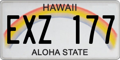 HI license plate EXZ177