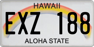 HI license plate EXZ188