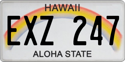 HI license plate EXZ247