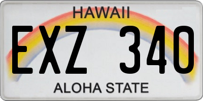HI license plate EXZ340