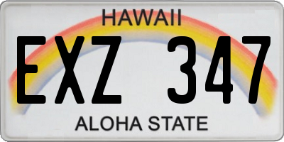 HI license plate EXZ347