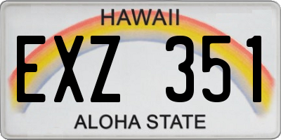 HI license plate EXZ351