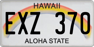HI license plate EXZ370