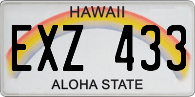 HI license plate EXZ433
