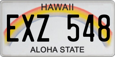 HI license plate EXZ548