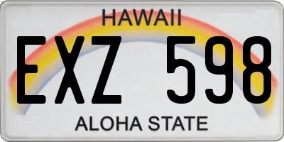 HI license plate EXZ598