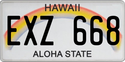 HI license plate EXZ668