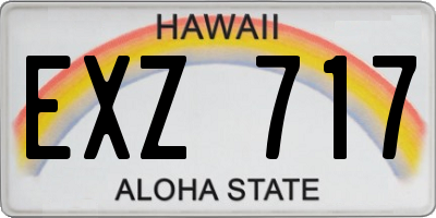 HI license plate EXZ717