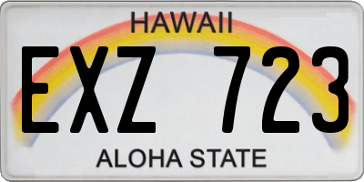 HI license plate EXZ723