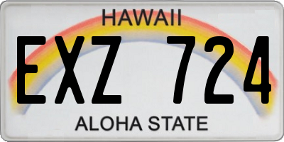 HI license plate EXZ724