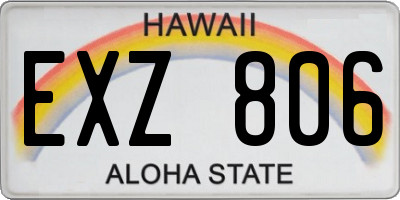 HI license plate EXZ806