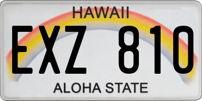 HI license plate EXZ810