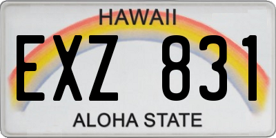 HI license plate EXZ831
