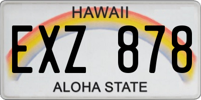 HI license plate EXZ878