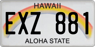 HI license plate EXZ881