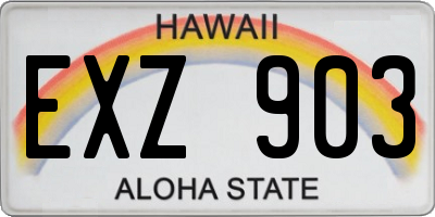 HI license plate EXZ903