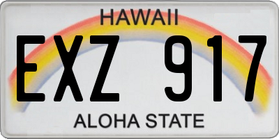 HI license plate EXZ917
