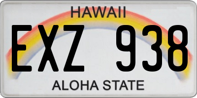 HI license plate EXZ938