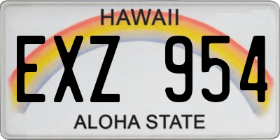 HI license plate EXZ954