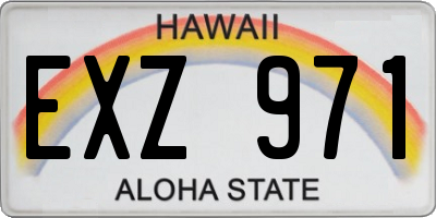 HI license plate EXZ971