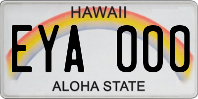 HI license plate EYA000