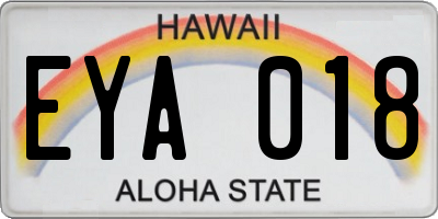 HI license plate EYA018