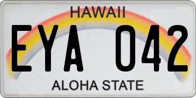 HI license plate EYA042