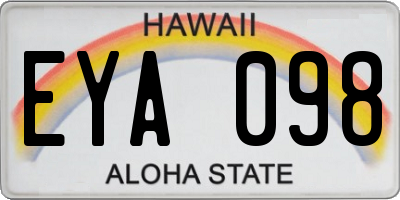 HI license plate EYA098