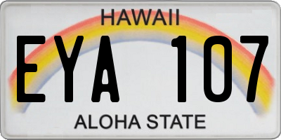 HI license plate EYA107