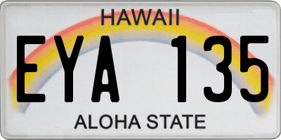 HI license plate EYA135