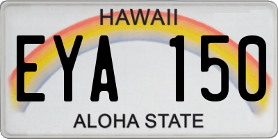 HI license plate EYA150