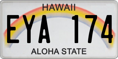 HI license plate EYA174