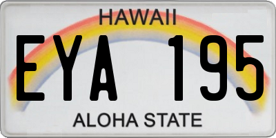 HI license plate EYA195
