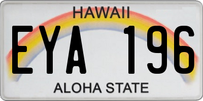HI license plate EYA196