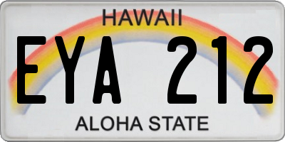 HI license plate EYA212