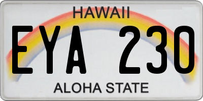 HI license plate EYA230