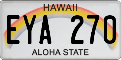 HI license plate EYA270
