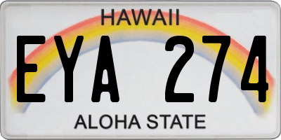 HI license plate EYA274