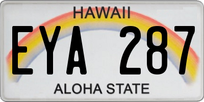 HI license plate EYA287