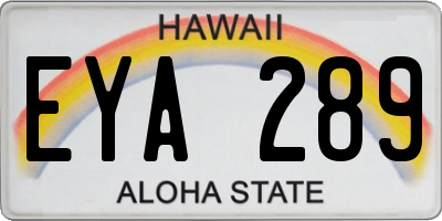 HI license plate EYA289