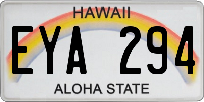 HI license plate EYA294