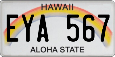 HI license plate EYA567