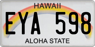 HI license plate EYA598