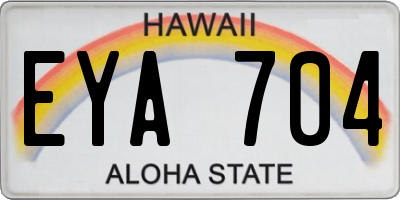 HI license plate EYA704