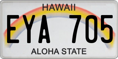HI license plate EYA705