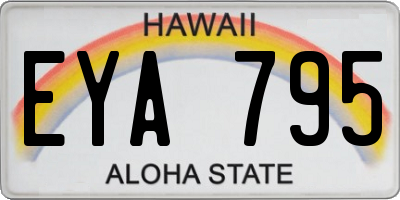 HI license plate EYA795